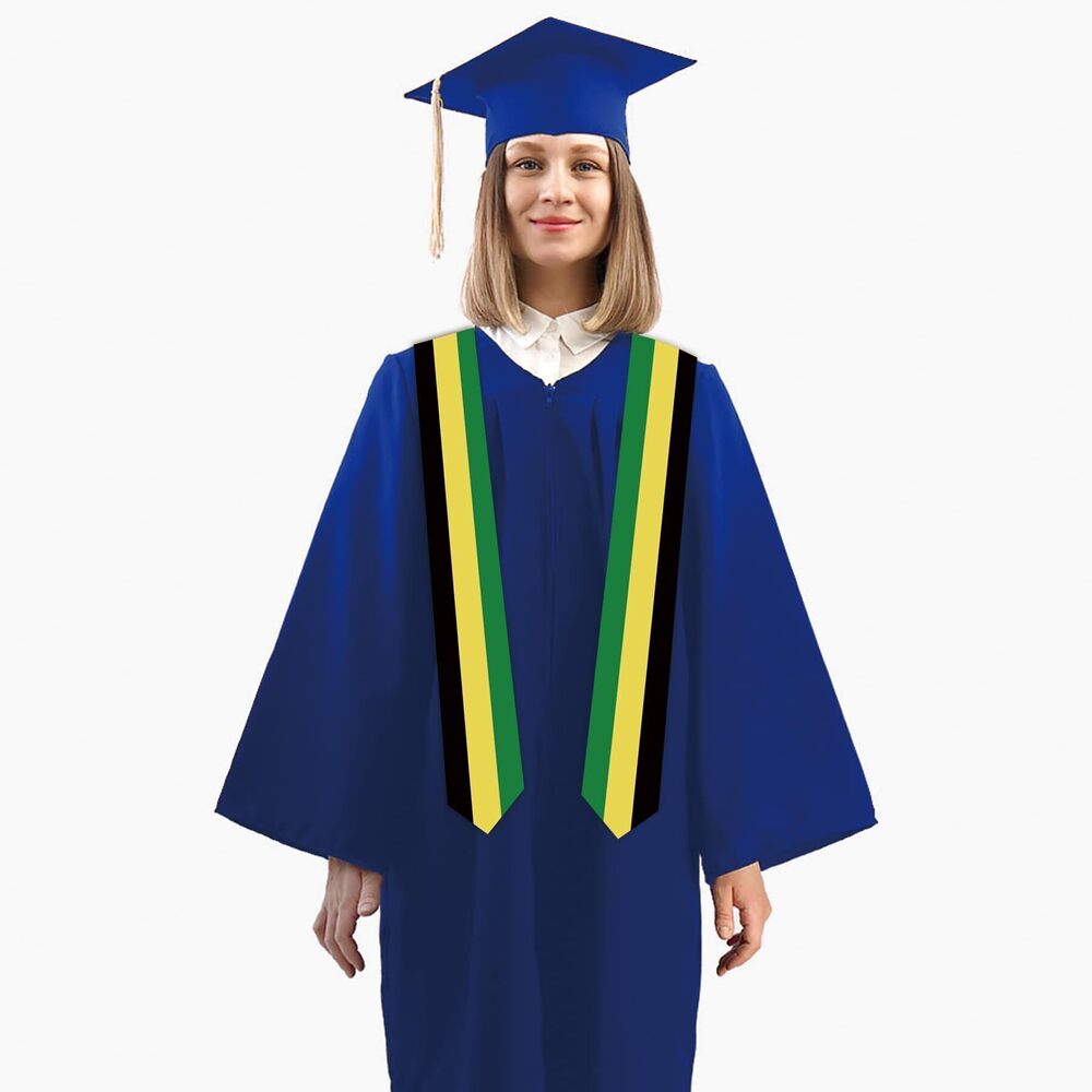 3896 5x72Inch Jamaica Double Sided International Graduates Stole Scarfs